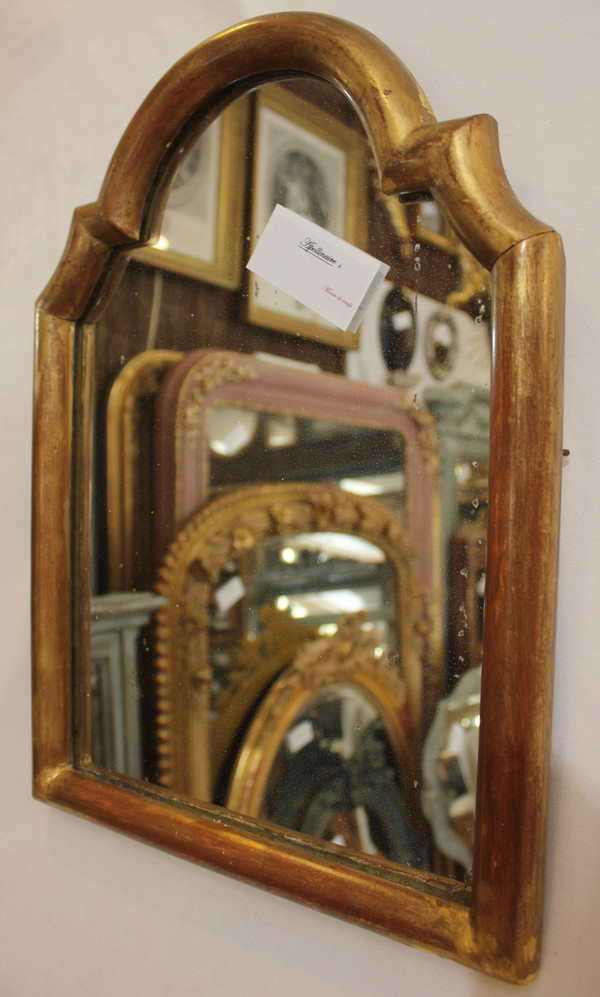 Petit Miroir Ancien Doré, Glace Mercure 32 X 45 Cm