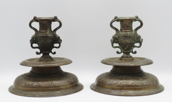 Pair of candlesticks, 19th century China.