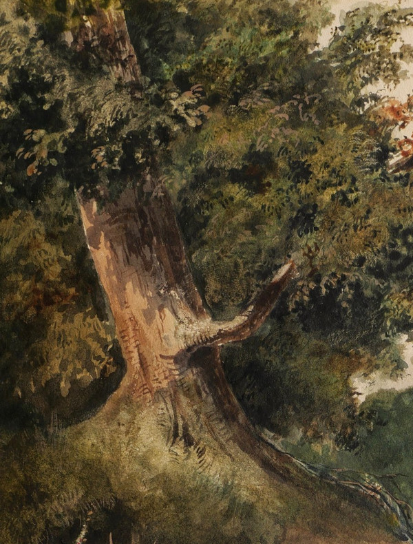 Romantica scuola FRANCESE, circa 1830 - 1840, Due bambini da un fiume