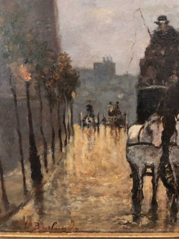 Leopoldo Burlando (1841-1915) Carrozza a Milano, 1880 circa - Scuola italiana