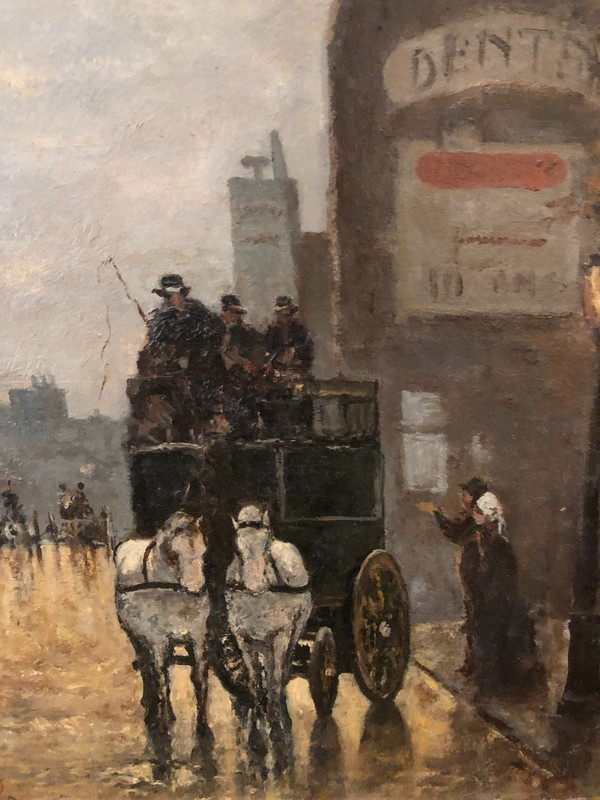 Leopoldo Burlando (1841-1915) Carrozza a Milano, 1880 circa - Scuola italiana