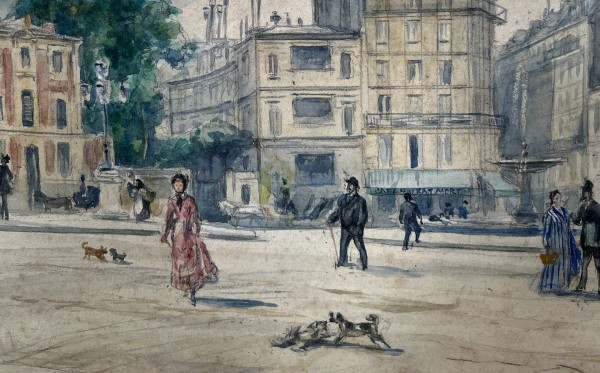 Emile De Specht (né En 1843) - Place Pigalle, La Nouvelle Athènes Et Le Café Du Rat Mort, 1879