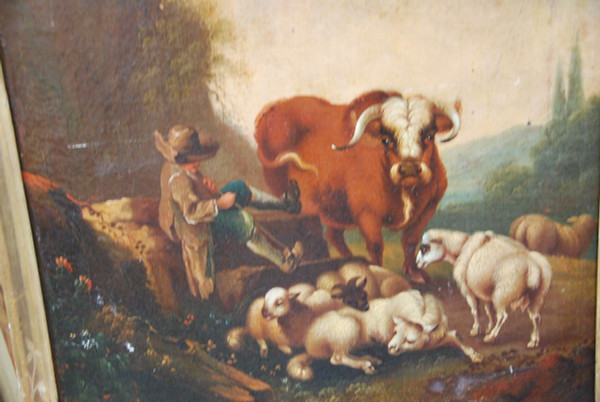 Paar Schäferleinwände, Italien um 1750