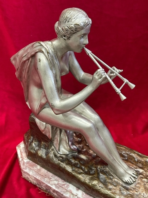 Scultura in bronzo Art Déco 1930 di Gustave OBIOLS 1858-1901