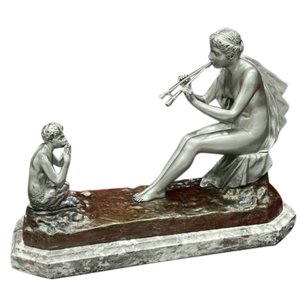Scultura in bronzo Art Déco 1930 di Gustave OBIOLS 1858-1901