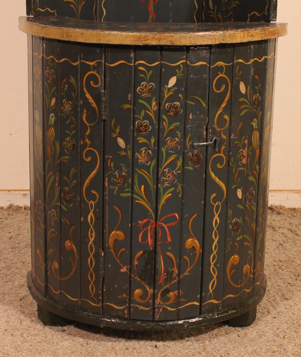 Austrian Children's Chair In Polychrome Wood Circa 1800