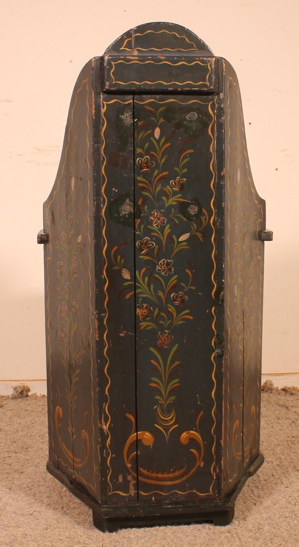 Austrian Children's Chair In Polychrome Wood Circa 1800