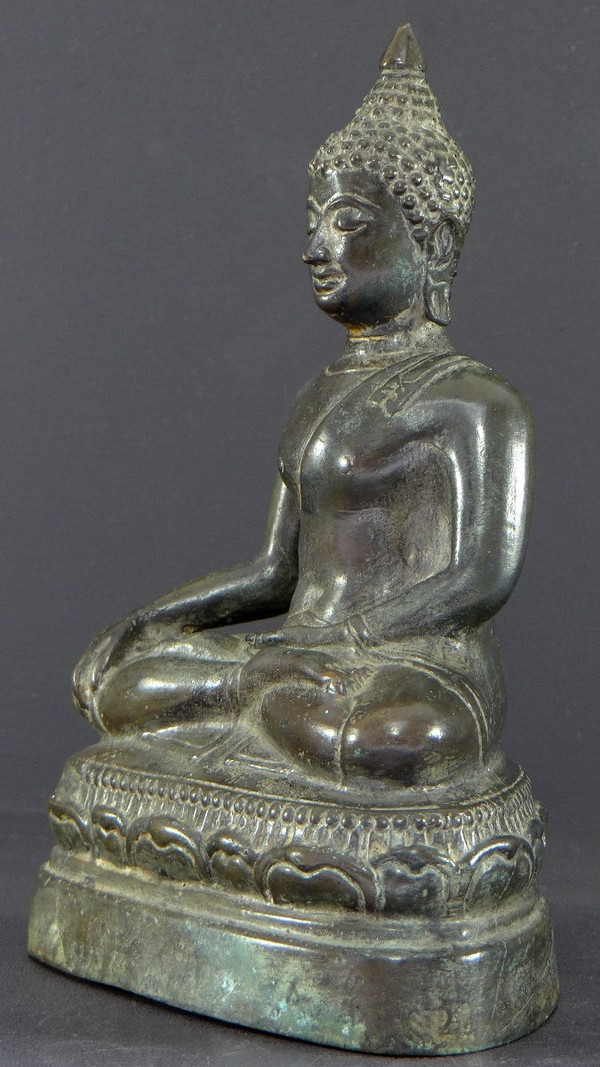 Thaïlande, Premier Tiers Du XXème Siècle, Statue De Bouddha En Bronze.