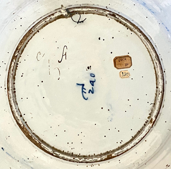 Delft, XVIIIth Century, Earthenware Dish Decorated With A Flowery Rock.