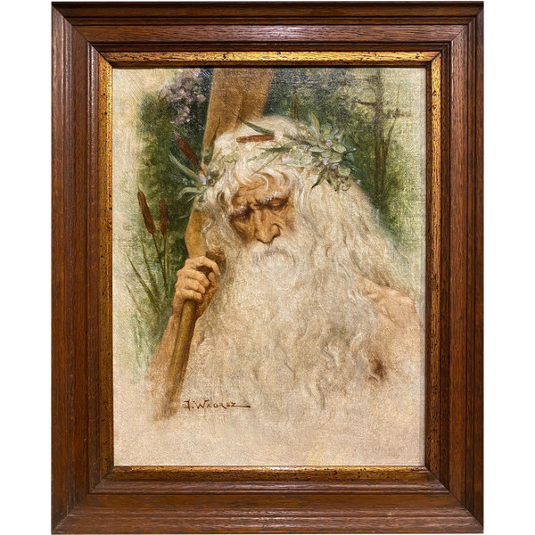 Jacques Clement Wagrez (1850 - 1908) - The Druid or Mythological Figure Circa 1890