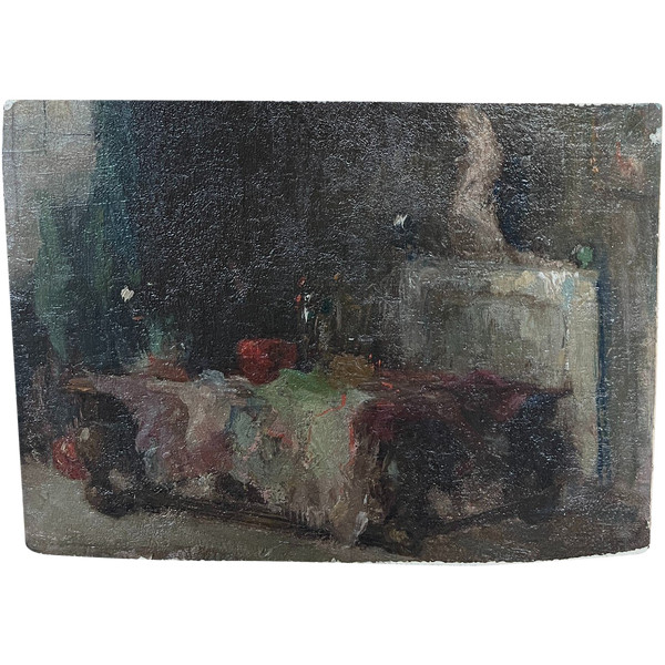 Ecole Française Impressionniste - Interieur De Salle à Manger, Circa 1890