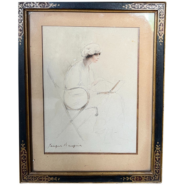 Jacques Baugnies (1874-1925) - Femme à La Palette, Circa 1910