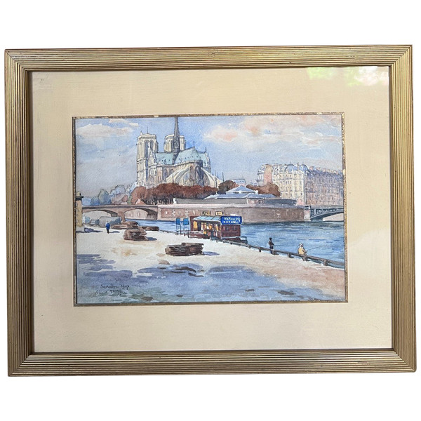 Raoul Philippe (xix-xx) - Paris, Les Quais De Seine, Ile De La Cité, Notre Dame De Paris, 1907