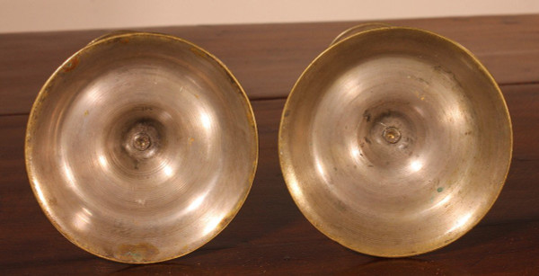 Coppia di piccoli candelieri in bronzo - XVIII secolo