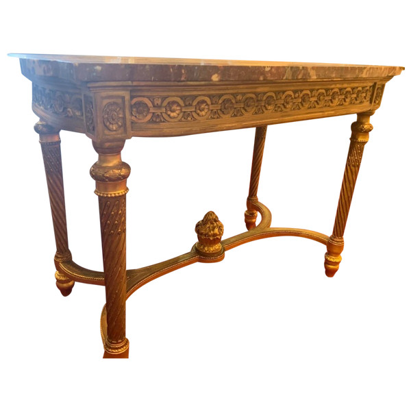 Center Table In Golden Wood Louis XVI Style End XIXth Century