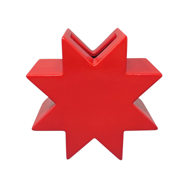 1980 Magnifique vase rouge "Hsing" par Ettore Sottsass. Fabriqué en Italie