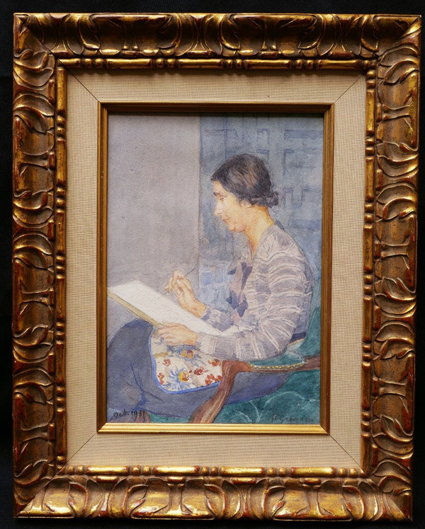 Paul GRÉGOIRE, Gemälde „Porträt von Frau Grégoire“.