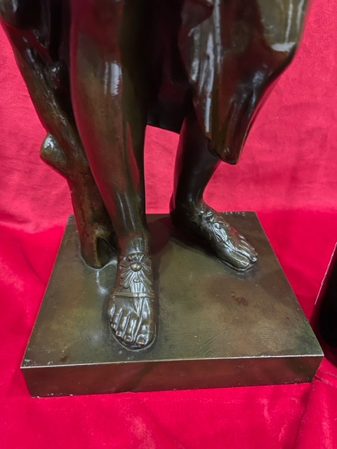 Imponente statua in bronzo scultura Diane de Gabies firmata GADAIX XIX Eme