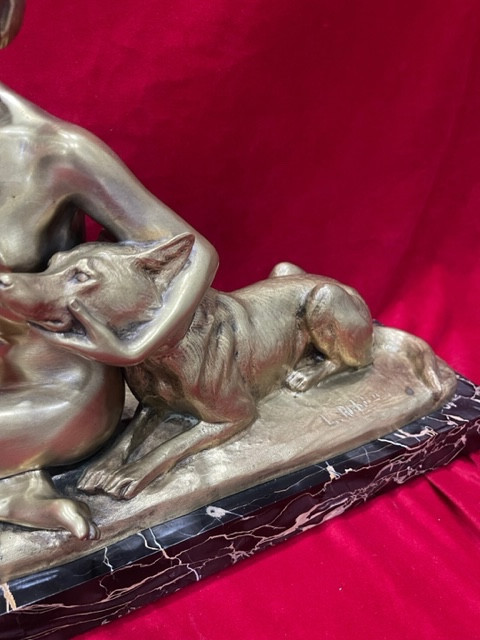 Scultura in bronzo Art Déco 1930 di Louis RICHE 1877 - 1949