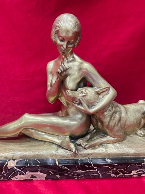 Scultura in bronzo Art Déco 1930 di Louis RICHE 1877 - 1949
