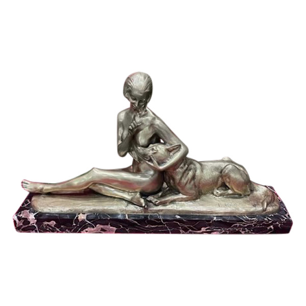 Scultura in bronzo Art Déco 1930 di Louis RICHE 1877 - 1949