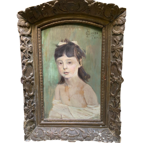 American Impressionist School Attributed Isaac Henry Caliga (1857-1934) Portrait De Mimi 1896