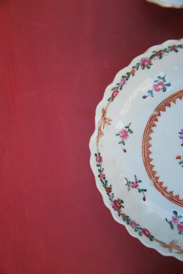 Elegant Suite Of Six Sorbets In Qialong Porcelain, Compagnie Des Indes