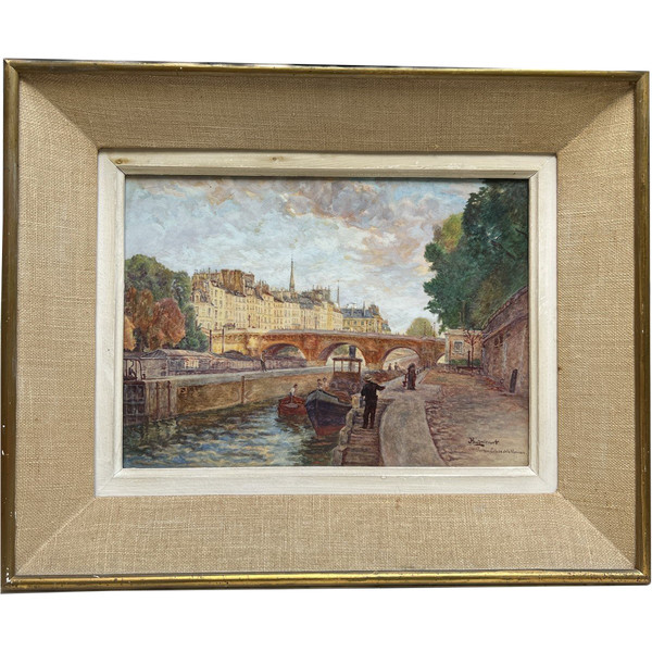 Ernest Bugnicourt (actif Au XIXème Siècle ) Paris - l'écluse De La Monnaie