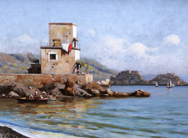 Roberto MARESCA zugeschrieben, Küstenlandschaft in Italien