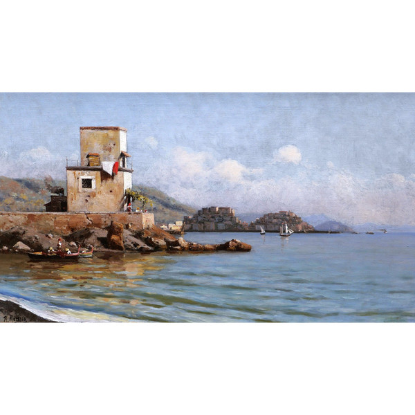 Roberto MARESCA zugeschrieben, Küstenlandschaft in Italien
