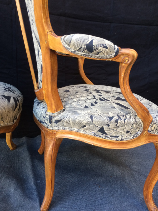 Paire de fauteuils cabriolets Louis XV