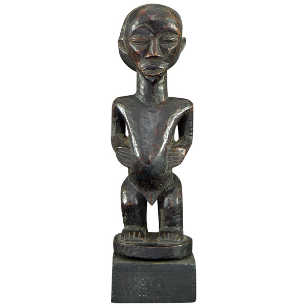 Repubblica Democratica Del Congo, Popolo Luba, Anni '60, Figura Di Antenato In Legno Intagliato.