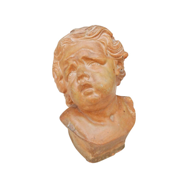 Child's Head In Terracotta Flanders Eighteenth Century