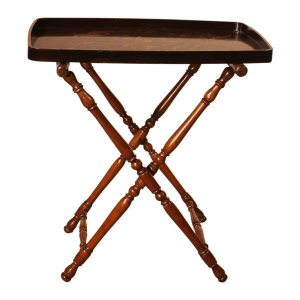 Servante En Bois Laqué à Décor Asiatique- 19° Siècle