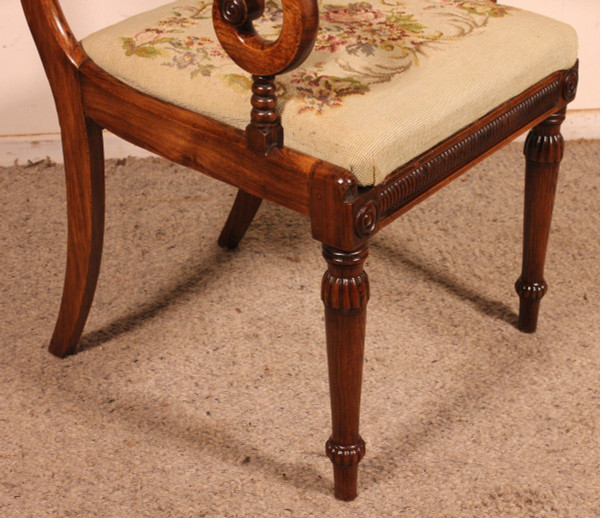 Poltrona da ufficio in palissandro Periodo Regency 1810 circa