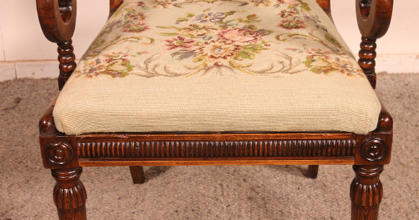 Poltrona da ufficio in palissandro Periodo Regency 1810 circa