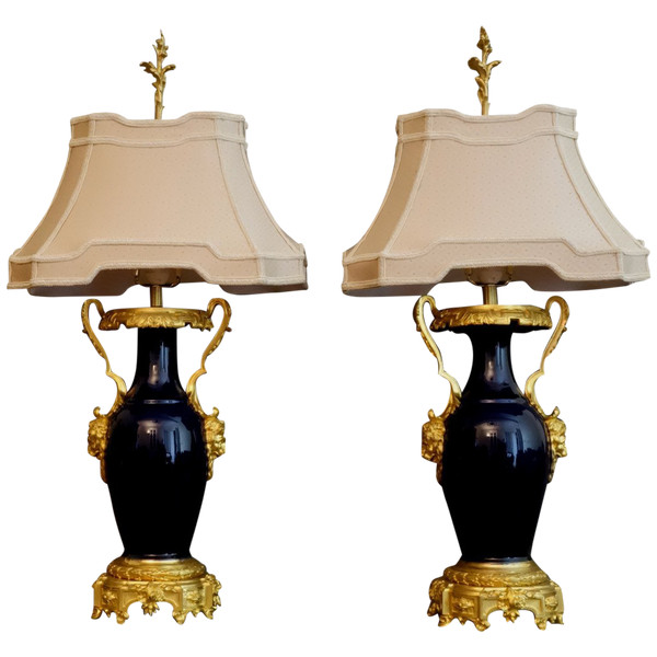 Coppia Di Importanti Lampade 1830