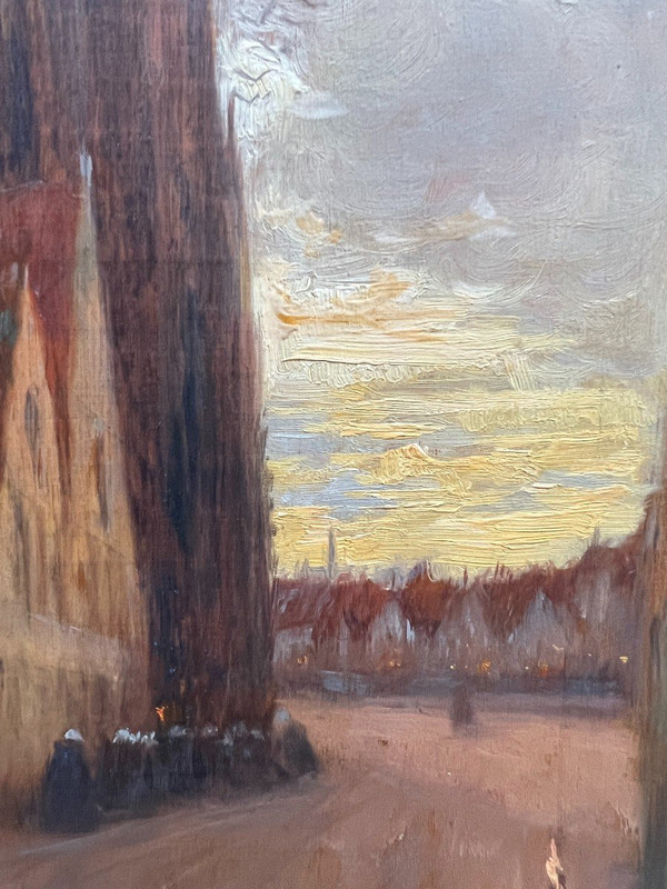 Ecole Française Vers 1900 - Belgique, La Cathédrale Des Malines - Béguinage