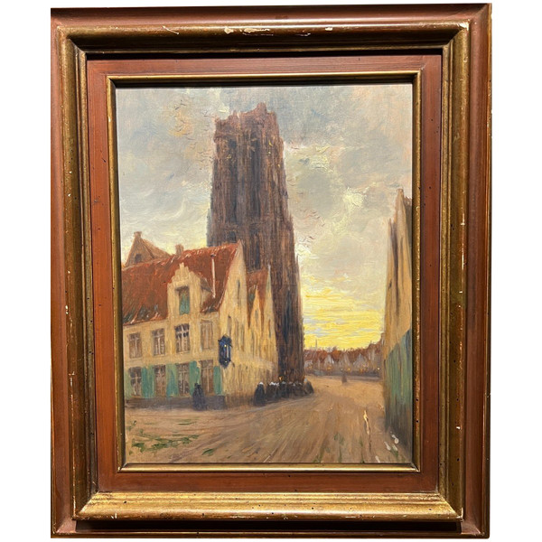 Ecole Française Vers 1900 - Belgique, La Cathédrale Des Malines - Béguinage