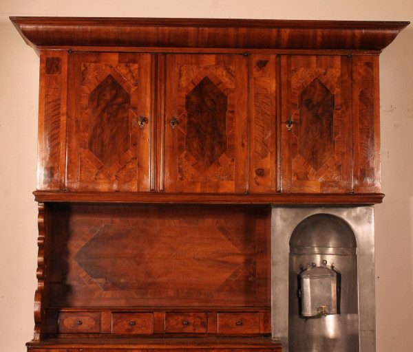 Buffet 6 Ante In Noce Luigi XIV-XVII Secolo Con Fontana