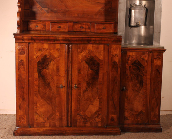 Buffet 6 Ante In Noce Luigi XIV-XVII Secolo Con Fontana