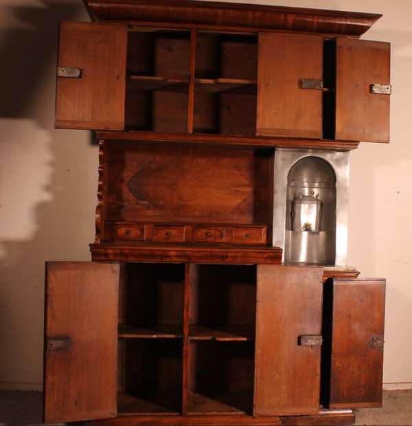 Buffet 6 Ante In Noce Luigi XIV-XVII Secolo Con Fontana