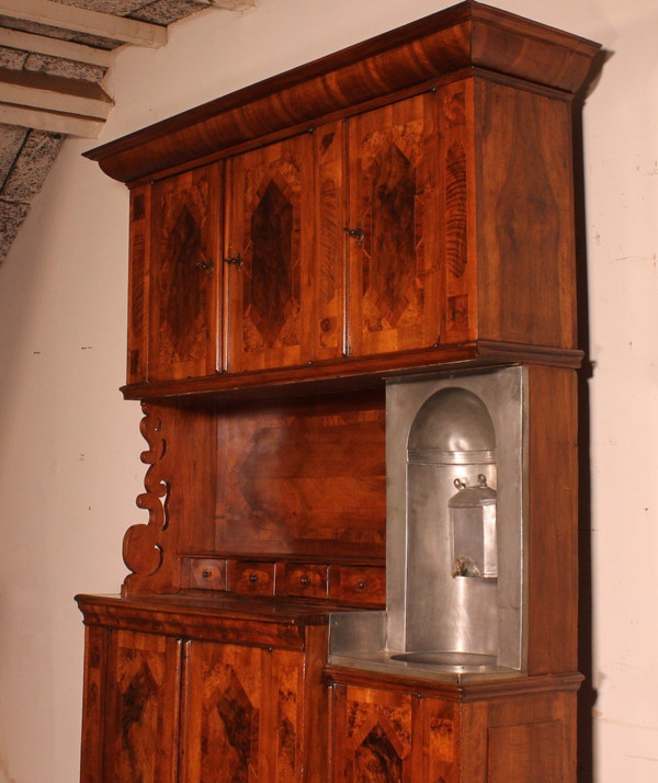 Buffet 6 Ante In Noce Luigi XIV-XVII Secolo Con Fontana