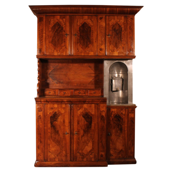 Buffet 6 Ante In Noce Luigi XIV-XVII Secolo Con Fontana