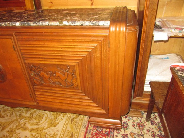 Art-Deco-Sideboard mit 3 Türen, Jagddekor