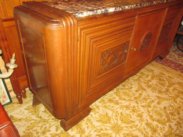 Art-Deco-Sideboard mit 3 Türen, Jagddekor