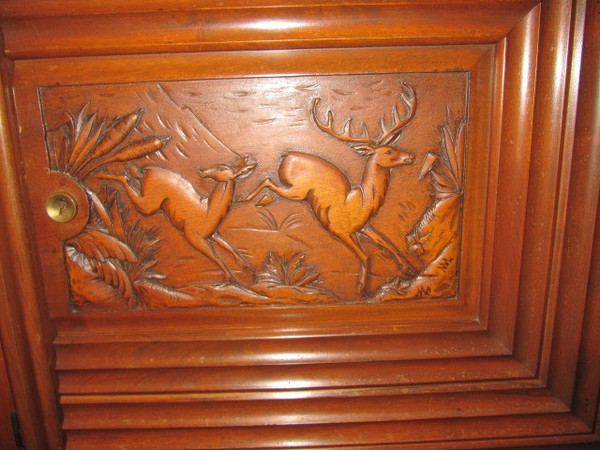 Art-Deco-Sideboard mit 3 Türen, Jagddekor