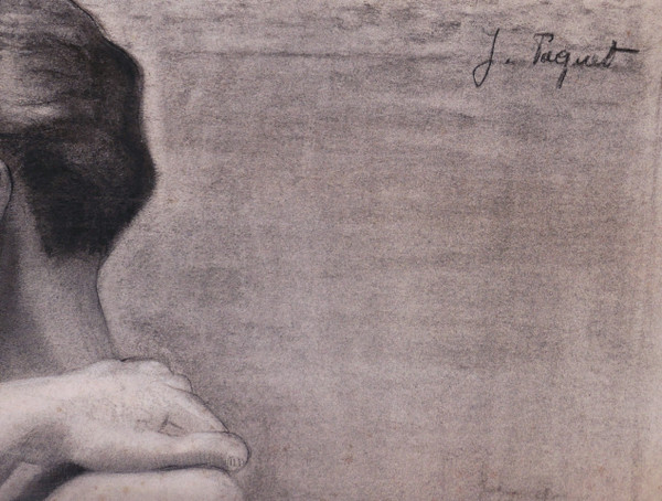 Jeanne PAQUET, Homme nu appuyé sur un bâton (grand format)