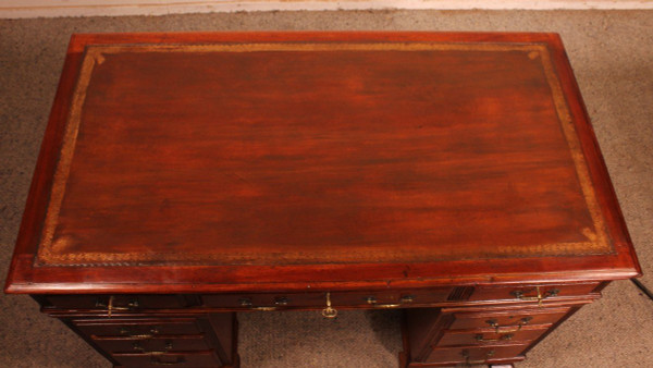 Petit Bureau à Caissons En Acajou 19° Siècle