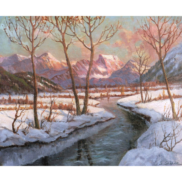 Serge SEDRAC, Winterlandschaft im Engadin, Schweiz